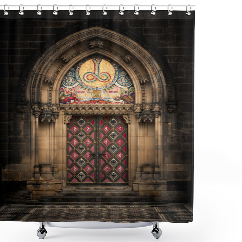 Personality  Entrance Door Of St. Peter And Paul Church In Prague Shower Curtains