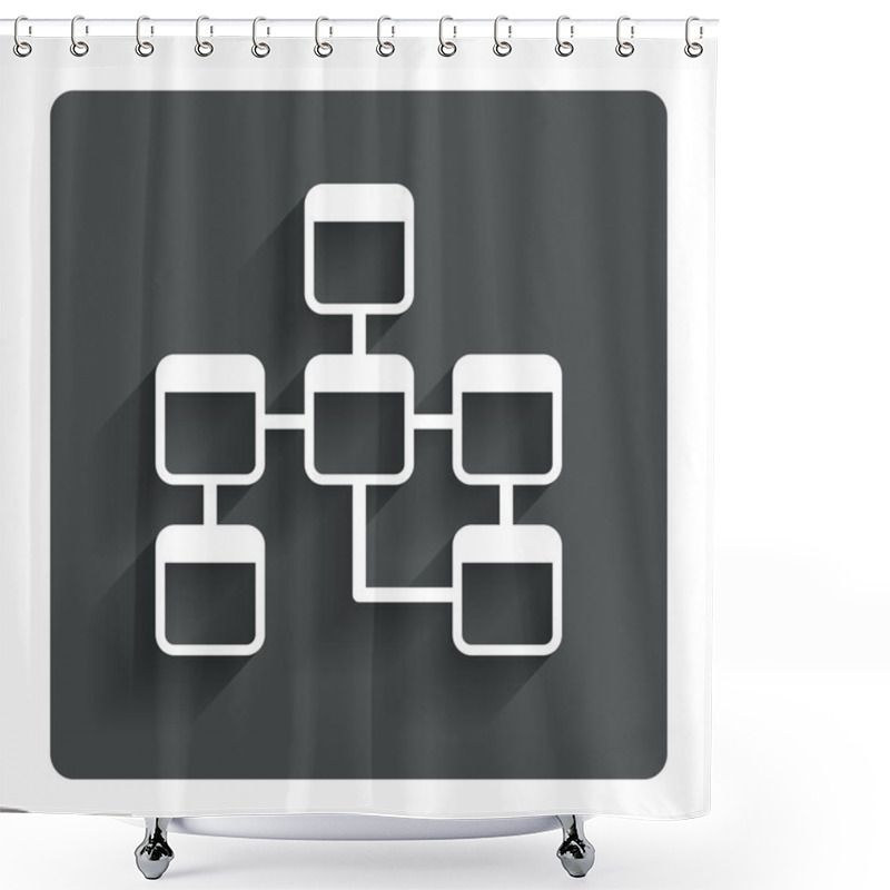 Personality  Database Sign Icon. Relational Database Schema. Shower Curtains