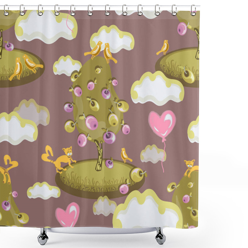 Personality  The Details Are Rendered In Soft Pastels, Harmoniously Paired With Brighter Accents Like Pink And Yellow. The Design Embodies Love, Warmth, And A Whimsical Fairy Tale Vibe, Making It Ideal For Shower Curtains