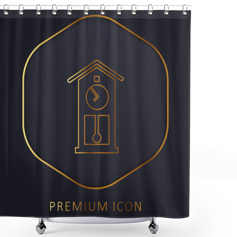 Personality  Antique Clock Golden Line Premium Logo Or Icon Shower Curtains