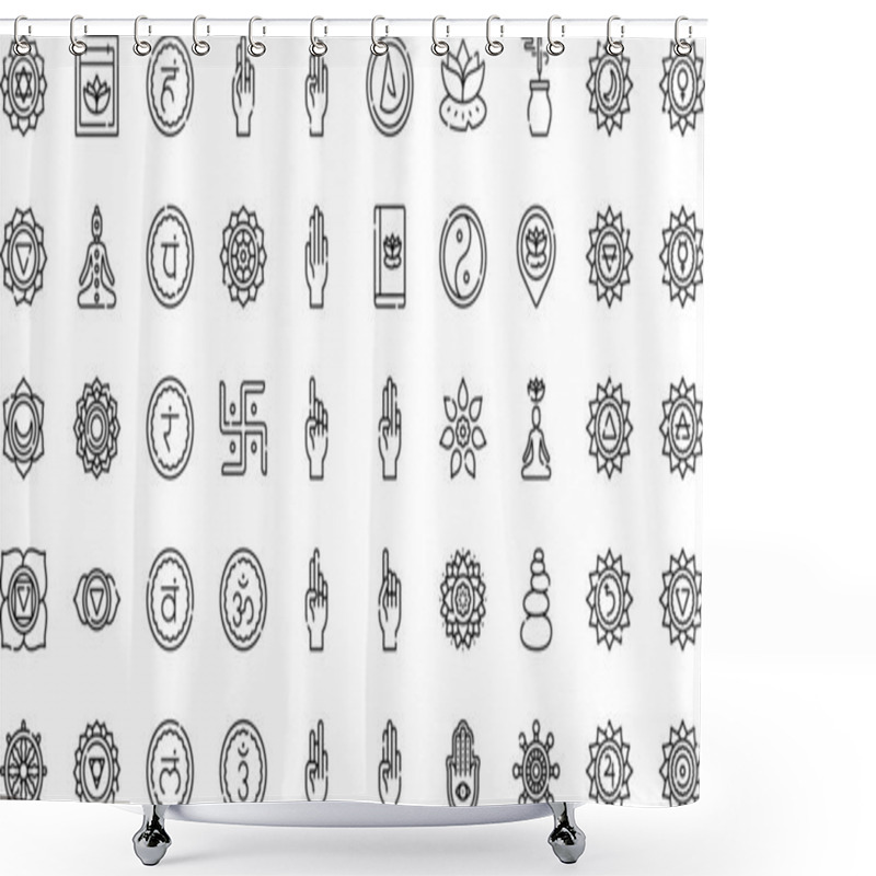 Personality  Chakras Icons High-Quality Vector Icons Collection With Editable Stroke. Ideal For Professional And Creative Projects. Shower Curtains