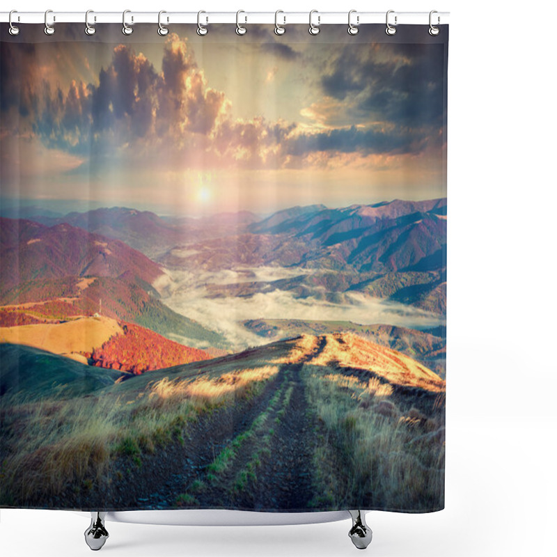 Personality  Autumn Morning In The Mountains Shower Curtains