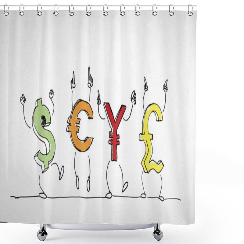 Personality  Currency Concept Shower Curtains