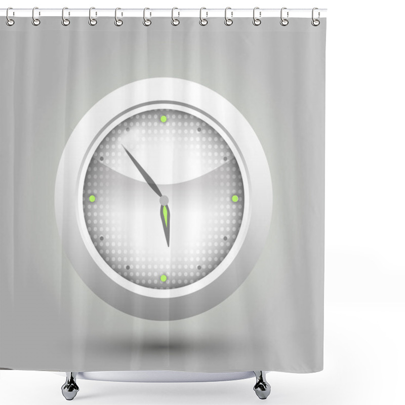 Personality  Wall Clock. Vector Illustration. Shower Curtains