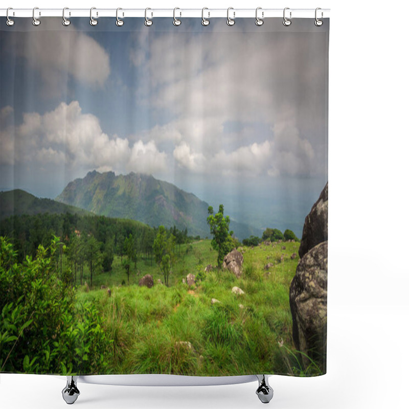 Personality  Ponmudi Hills Shower Curtains