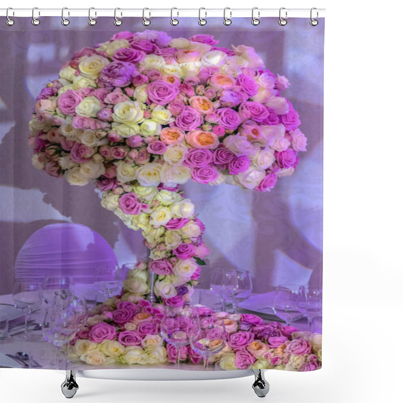 Personality  Romantic Arrangement At One Festive Table Shower Curtains