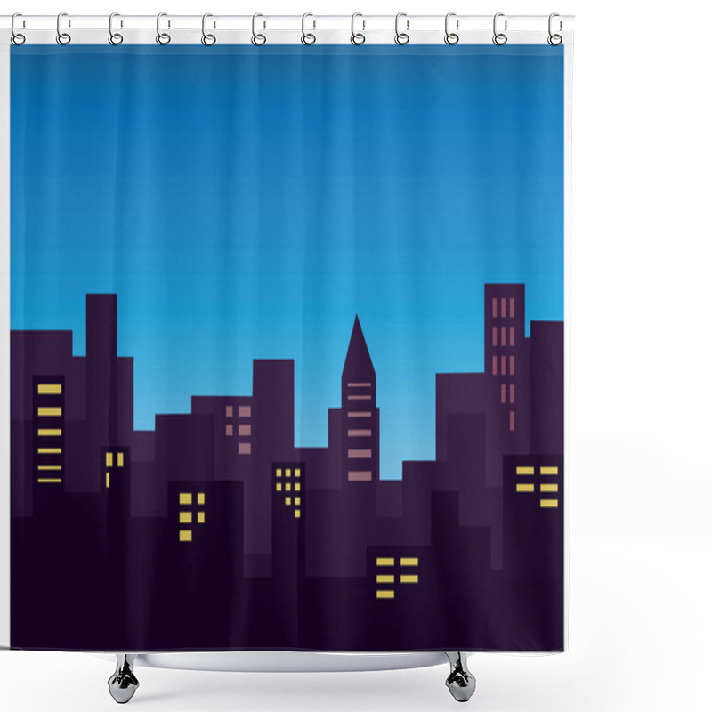 Personality  City Silhouette Shower Curtains