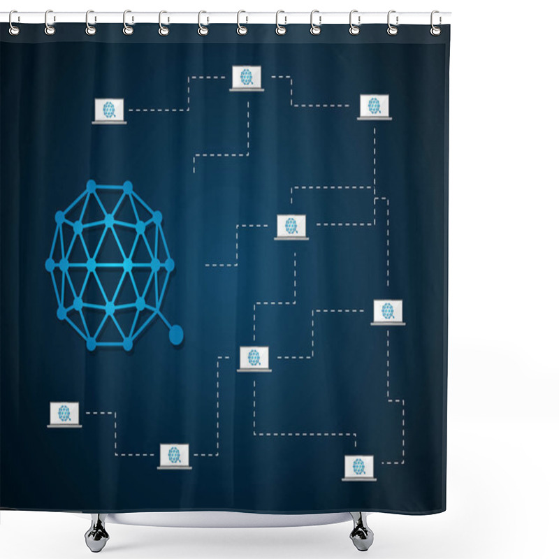 Personality  Qtum Blockchain Bitcoin Background Design Shower Curtains