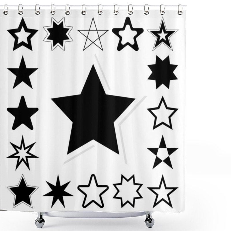 Personality  Star Vector Icon Set Shower Curtains