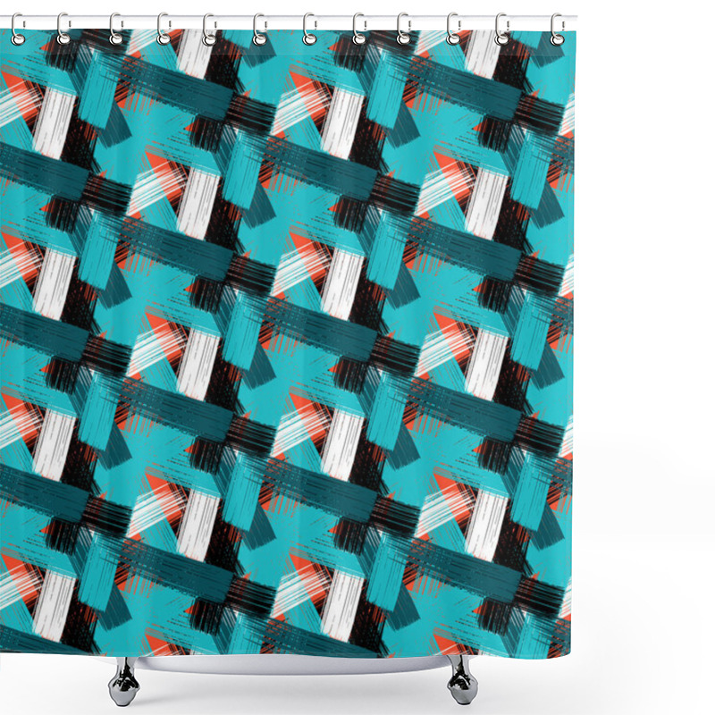 Personality  Vector Seamless Bold Plaid Pattern Shower Curtains