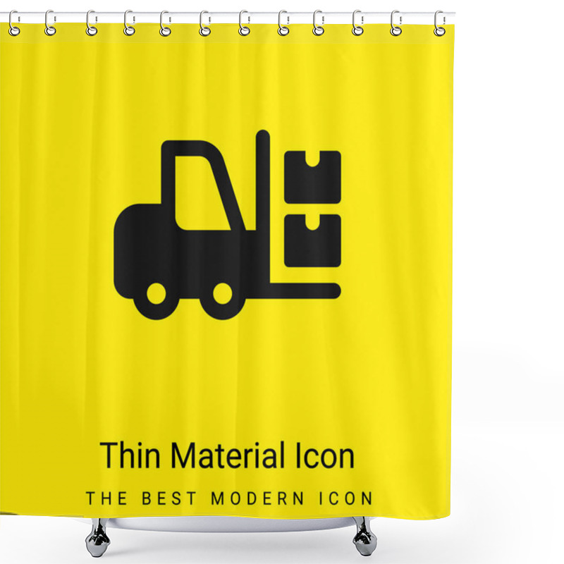 Personality  Boxes Minimal Bright Yellow Material Icon Shower Curtains