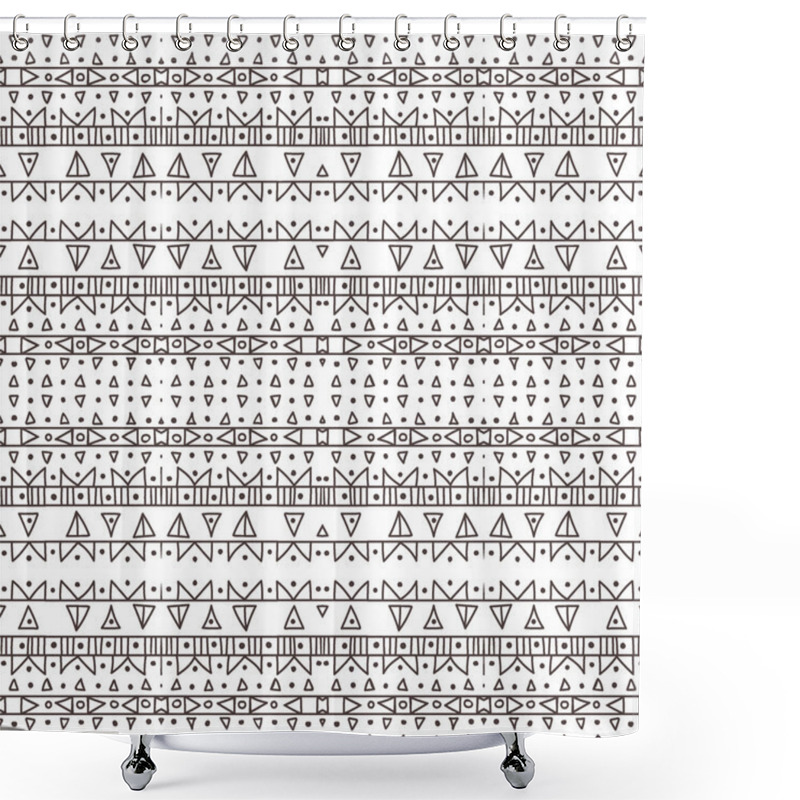 Personality  Ethnic Abstract Hand-drawn Seamless Pattern Shower Curtains