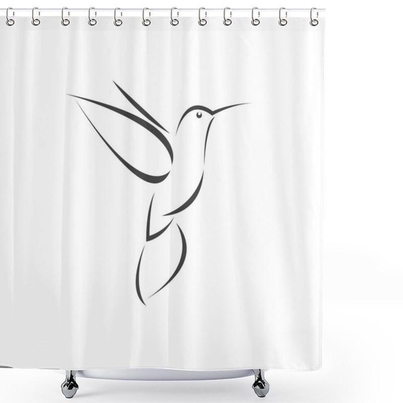 Personality  Vector Image Hummingbird Design On White Background. Icon Symbol. Illustrator. Black And White Shower Curtains