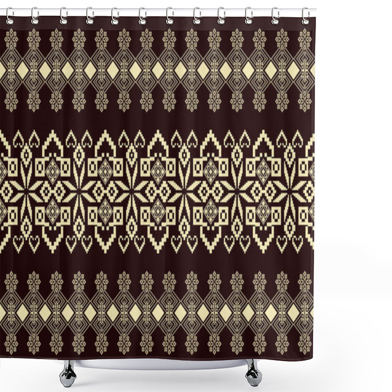 Personality  Ethnic Pattern Seamless, Geometric Design ,Aztec Embroidery Border Seamless Patterns.ethnic Design,  Pattern Art Wallpaper Background, Design For Fabric, Curtain, Carpet ,geometry Seamless Pattern Shower Curtains