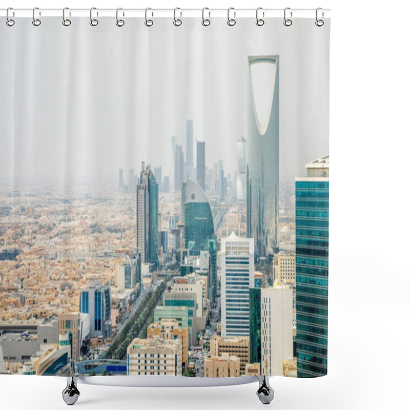 Personality  Aerial Panorama Of Downtown Of Riyadh City, Al Riyadh, Saudi Arabia Shower Curtains