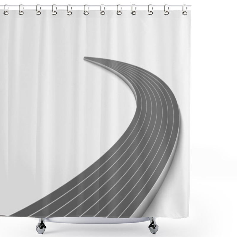 Personality  Winnding Curve Road Isolated Shower Curtains