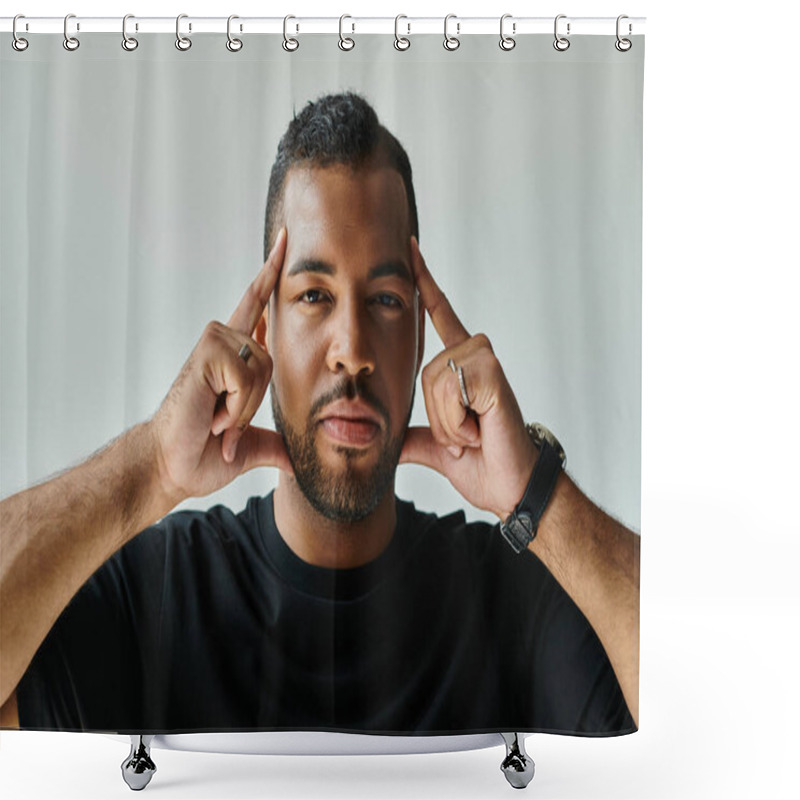 Personality  Stylish African American Man Posing Actively. Shower Curtains