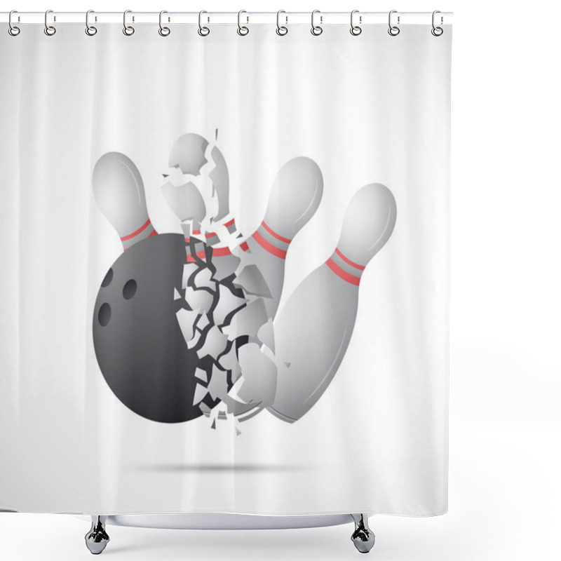 Personality  Bowling Game Cartoon Shower Curtains