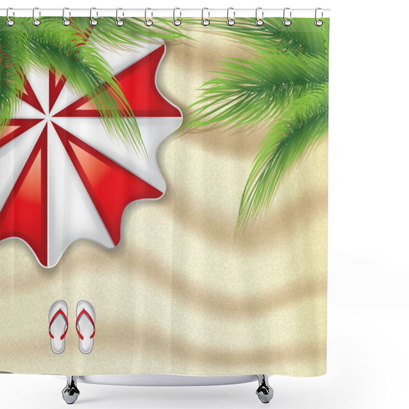 Personality  Beach View From Above Shower Curtains