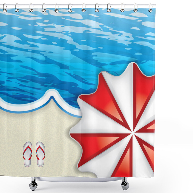 Personality  Beach View From Above Shower Curtains