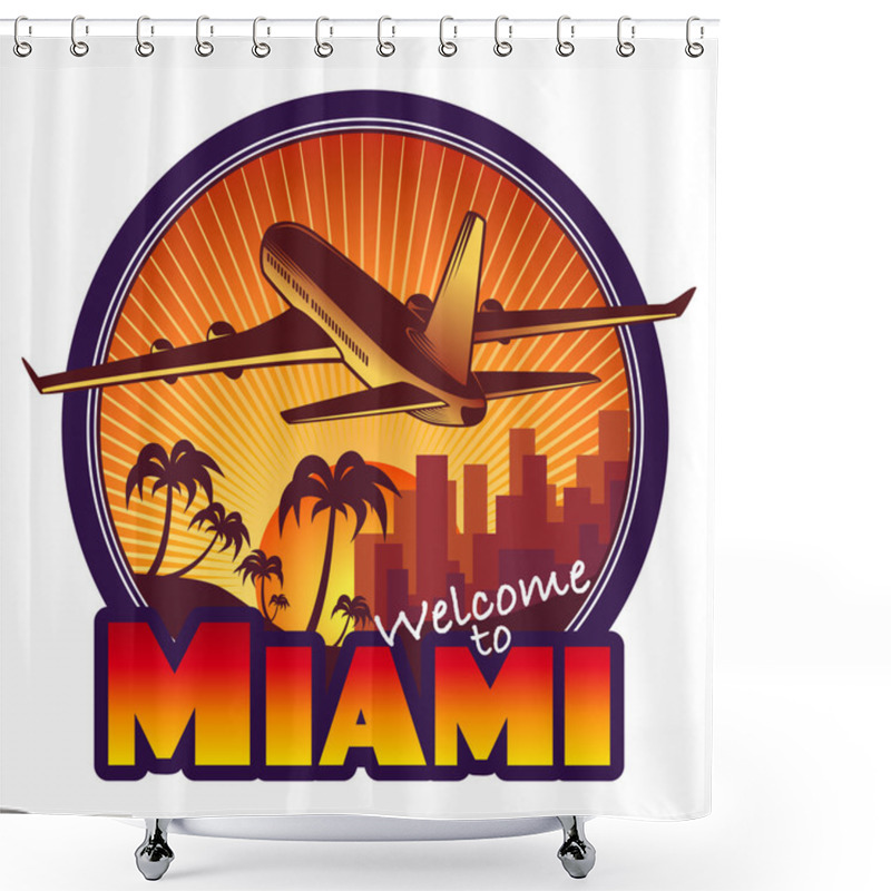 Personality  Miami Travel Label Shower Curtains