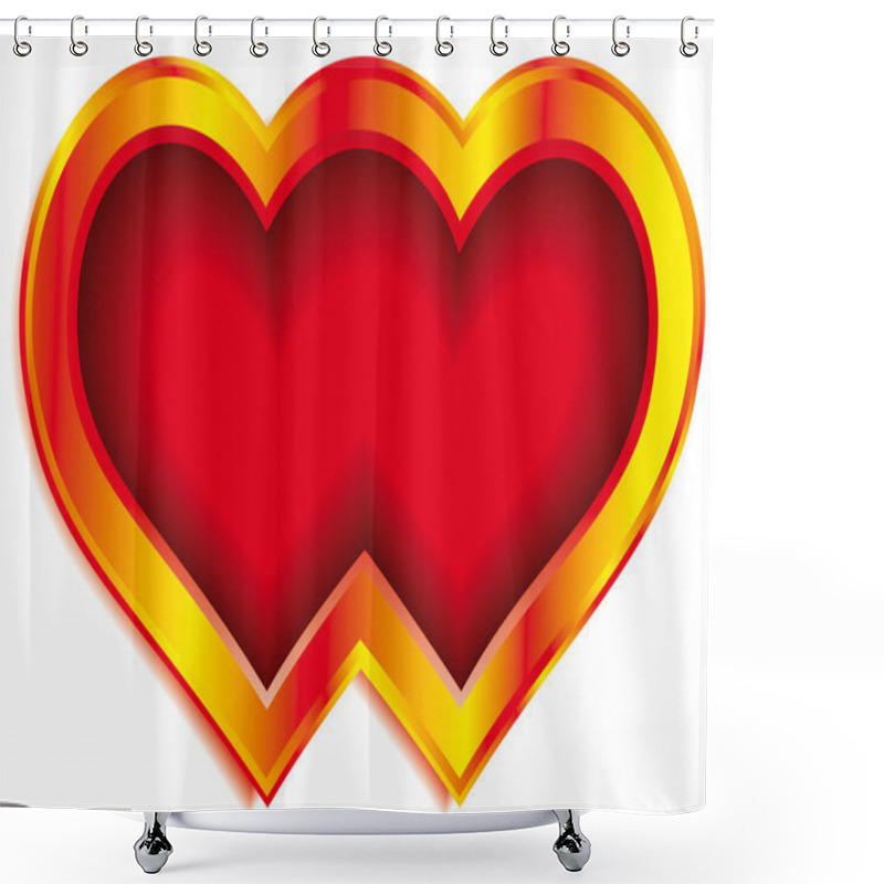 Personality  Double Heart Shower Curtains