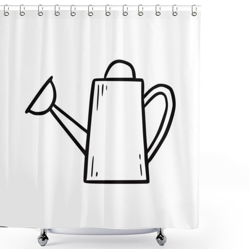 Personality  Hand Drawn Watering Can. Doodle Sketch  Shower Curtains