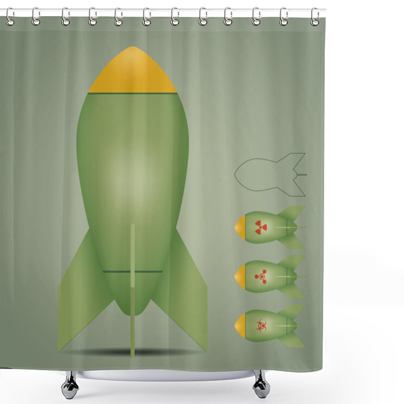 Personality  Bomb Icons Set Shower Curtains