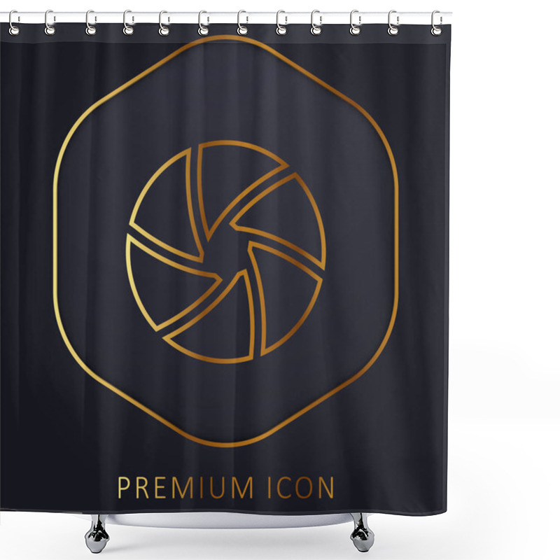 Personality  Aperture Golden Line Premium Logo Or Icon Shower Curtains