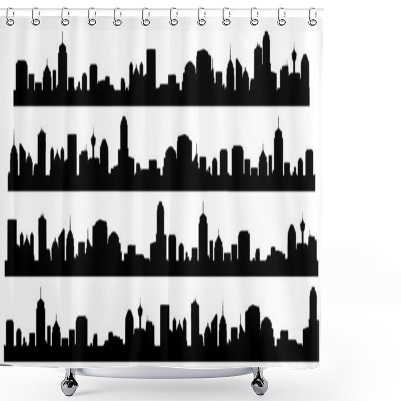 Personality  City Skyline Vector Set Shower Curtains