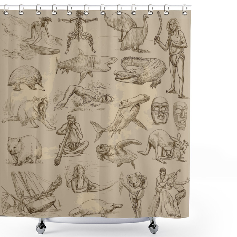 Personality  Australia And Oceania Shower Curtains