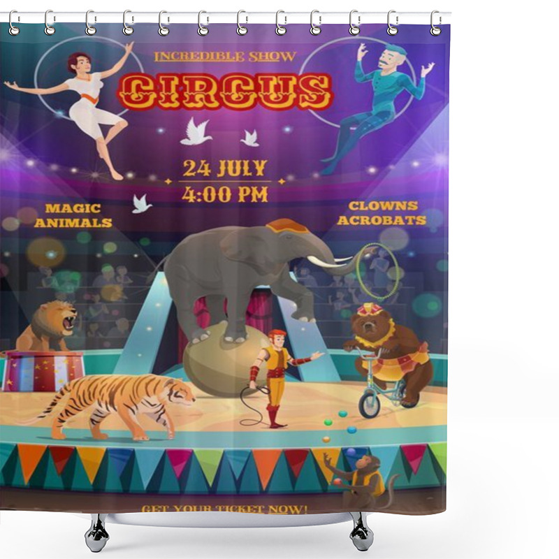 Personality  Acrobats And Animals Performing, Circus Arena Shower Curtains