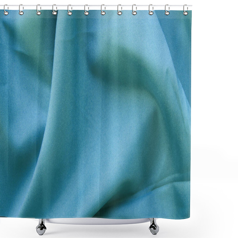 Personality  Light Blue Fabric With Large Folds Abstract Background. Shower Curtains