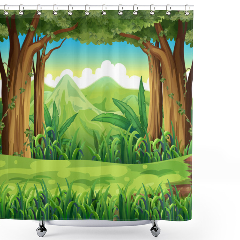 Personality  The Green Forest Shower Curtains