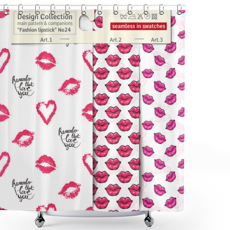 Personality  Makeup Patterns In Fashion Style. Shower Curtains