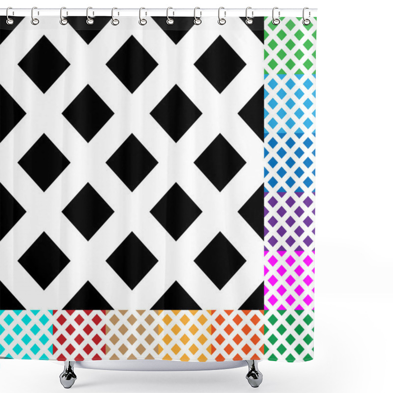 Personality  Grid, Mesh, Squares Patterns Set Shower Curtains