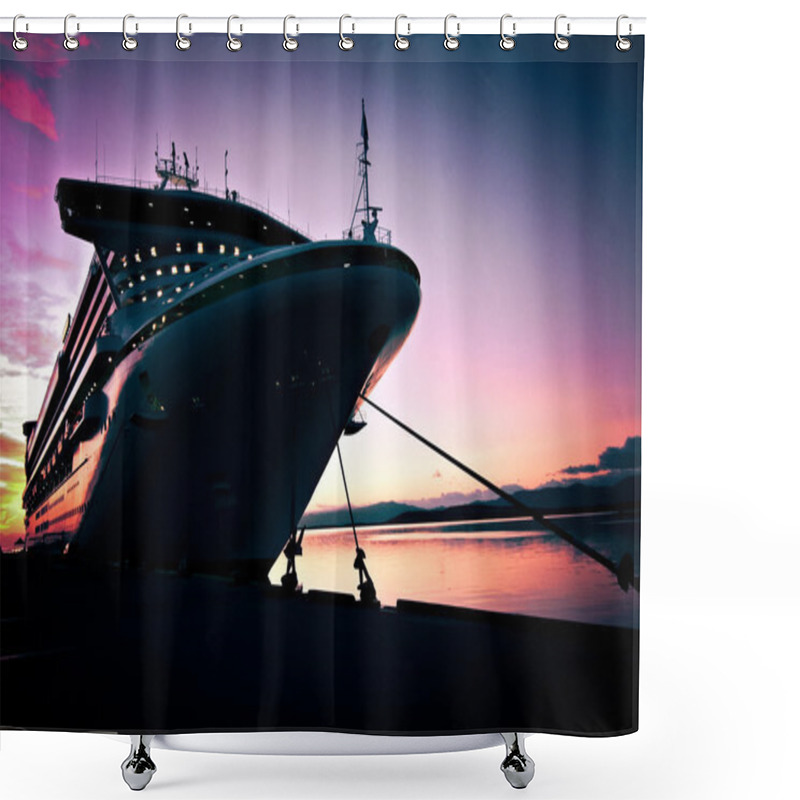 Personality  Cruise Ship At Sunrise Shower Curtains