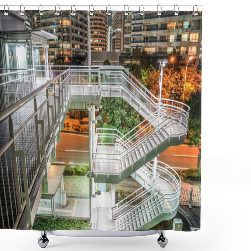 Personality  Fire Escape Of Yokohama Minato Mirai Shower Curtains