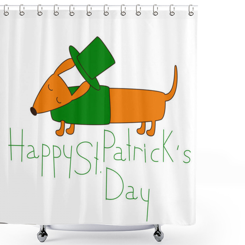 Personality  St Patricks Day Dachshund Shower Curtains