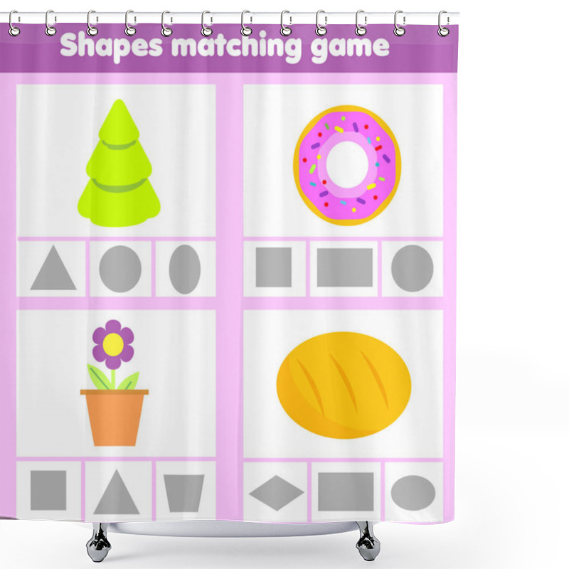 Personality  Matching Children Educational Game. Match Objects And Shapes. Flashcars Activity For Kids And Toddlers. Shower Curtains