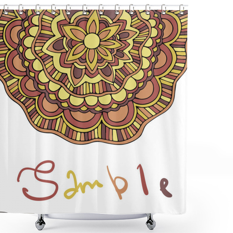 Personality  Ethnic Ornamental Boho Background With Place For Text. Vector Floral Banner With Flowers. For Inviting, Greeting Cards, Labels. Shower Curtains