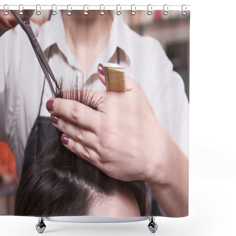 Personality  Handsome Man In Hairdressing Saloon Shower Curtains