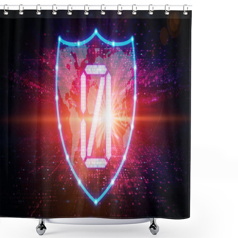 Personality  Zero Trust Technologies - Strategic Application Of Cyber Security That Secures An Enterprise By Eliminating Implicit Trust And Continuously Validating Every Digital Interaction - Conceptual Illustration Shower Curtains