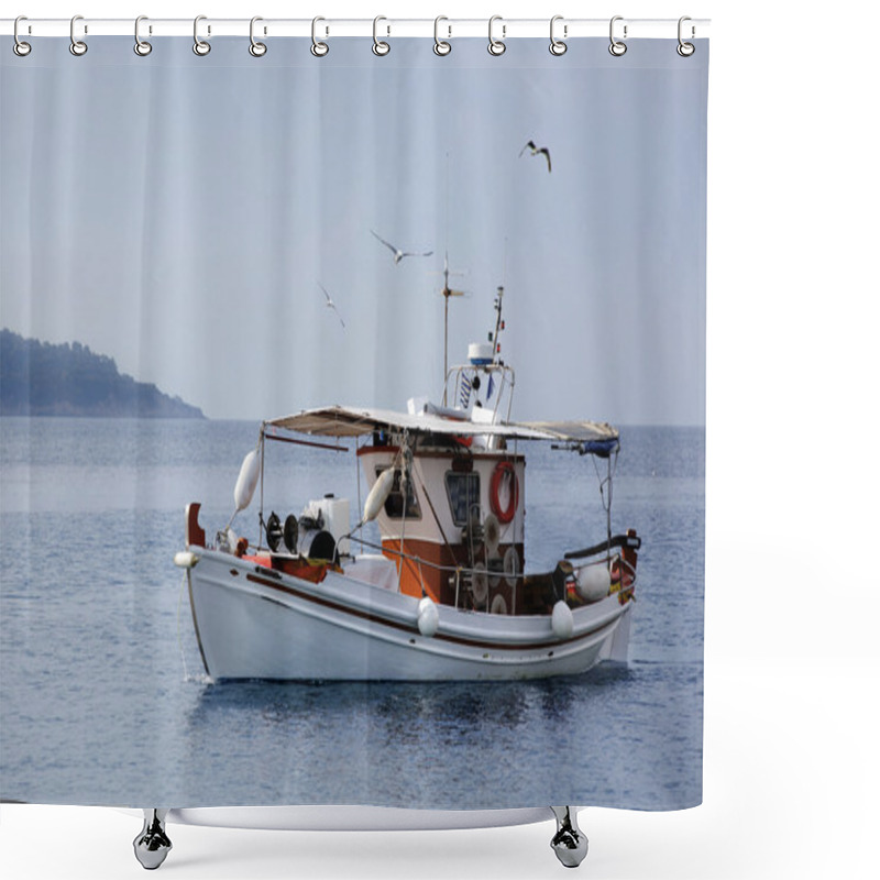 Personality  Fishing Boats, Greece Shower Curtains