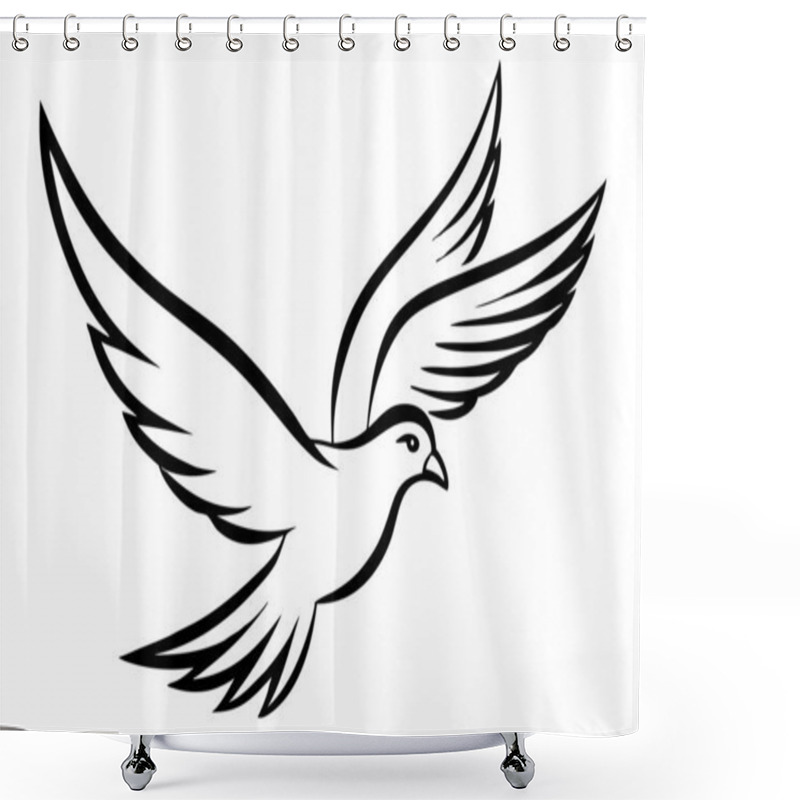 Personality  Stylized Flying Bird Illustration Highlighting Freedom And Grace Shower Curtains