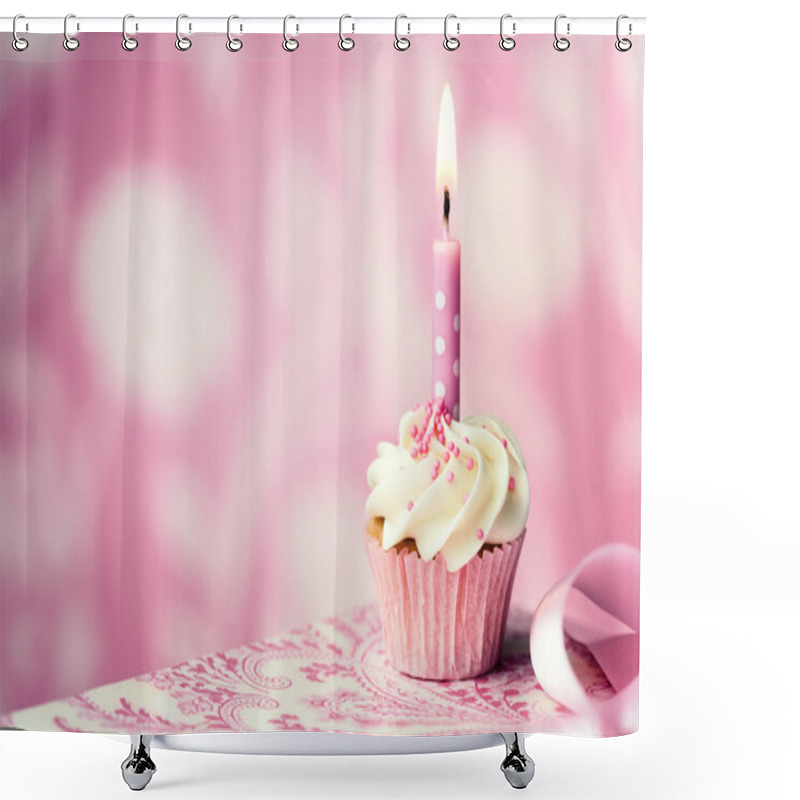 Personality  Birthday Cupcake Shower Curtains