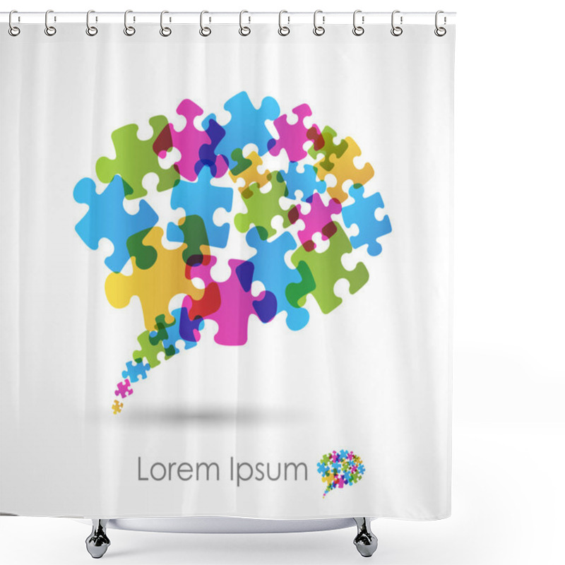 Personality  Speech Bubble Made From Puzzle Shower Curtains