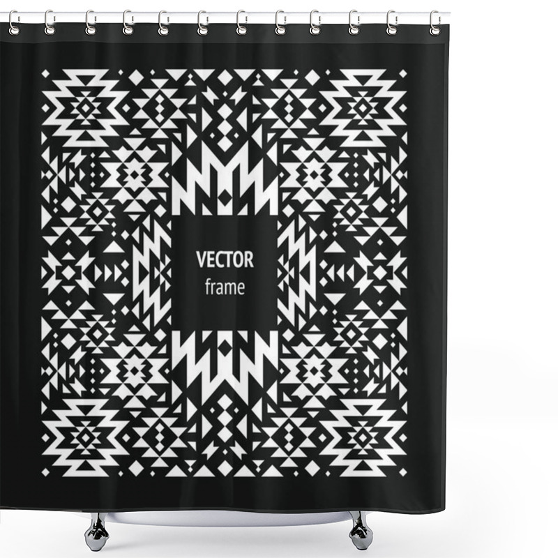 Personality  Vector Abstract Geometric Frame Shower Curtains