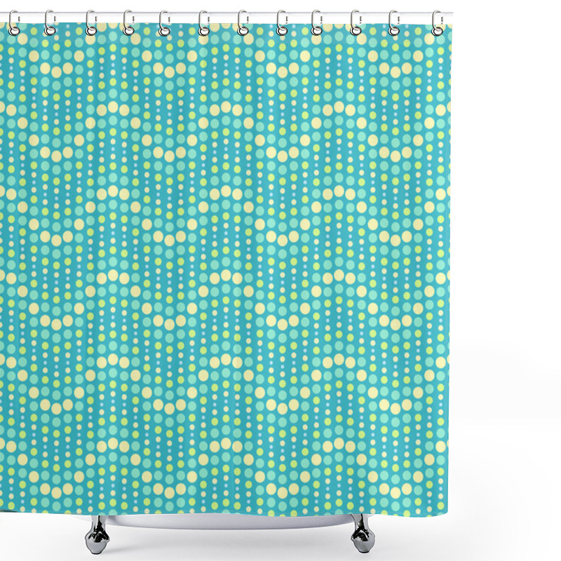 Personality  Seamless Vector Background With Waves Of Dots. Shower Curtains