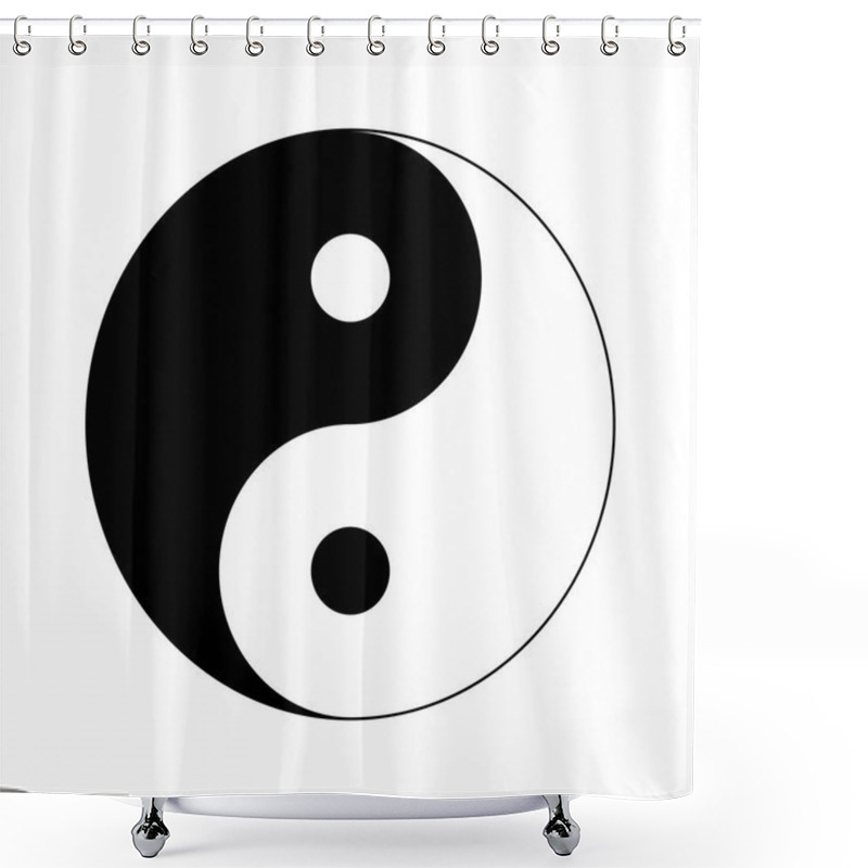 Personality  Background Of Black And White Of Yin Yang Symbol  Shower Curtains